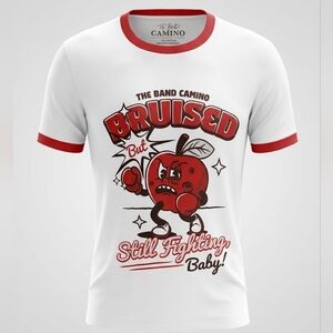 White and Red Graphic Tee